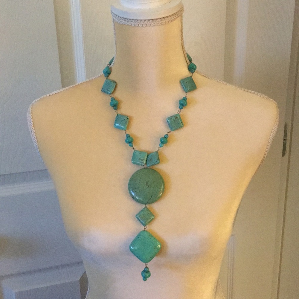 Vintage Hippie Chic/Boho Turquoise Necklace - Picture 1 of 5